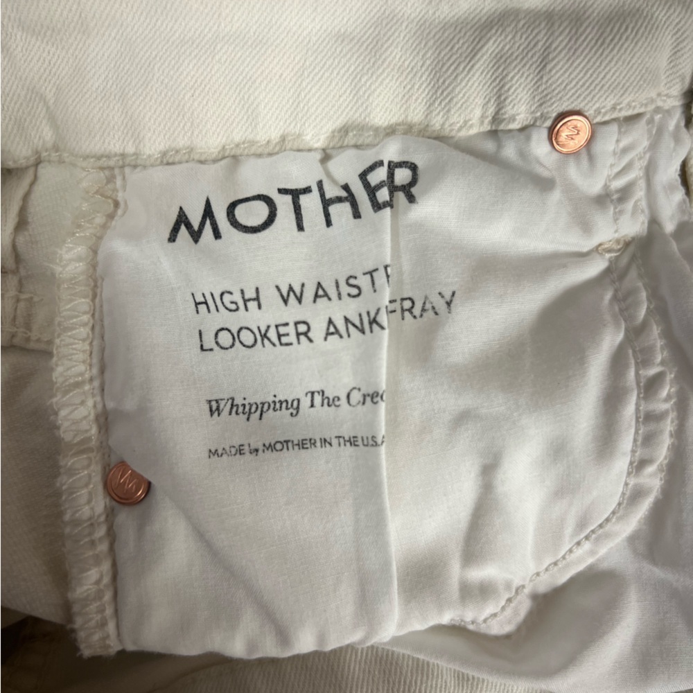 Mother Mid Waisted Looker Whipping the Cream Denim Size 25 - Picture 9 of 9